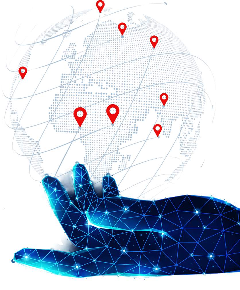 Digital globe with network connections